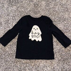 Cat & Jack Brand Black Ghost Shirt "Hey Boo" Size 18 Months Like New